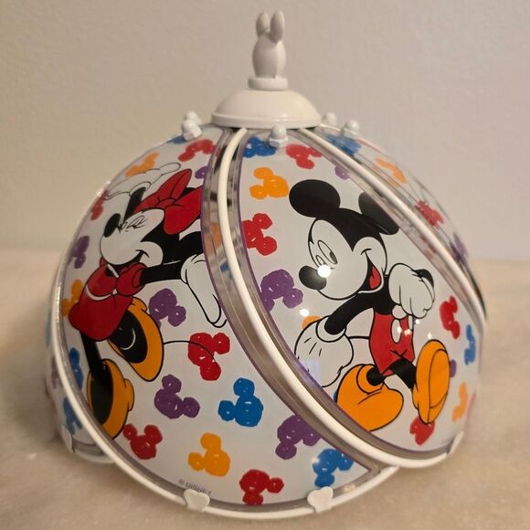 Vintage Disney Mickey Minnie Mouse Glass Panel/metal Table SHADE ONLY - NO LAMP - Picture 8 of 9
